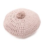 Coussin coton rond crochet lenka nude