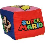 Coussin cube mario polyester rouge