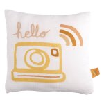 Coussin d�co carr� en coton - sunlight blanc