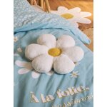 Coussin d�co enfant bouclette fleur �cru