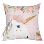 Coussin enfant - licorne multicolore