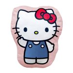Coussin forme imprim� 100% polyester, hello kitty chou rose