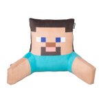 Coussin de lecture ultra - confortable avec dossier haut et accoudoirs minecraft bleu - steve