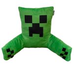 Coussin de lecture ultra - confortable avec dossier haut et accoudoirs minecraft vert - creeper