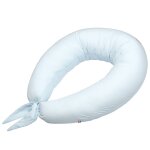 Coussin de maternit� et d'allaitement + housse en gaze de coton bleu