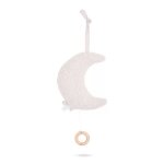 Coussin musical � suspendre lune nougat blanc cr�me