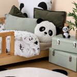 Coussin panda - nao noir et blanc