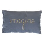 Coussin rectangulaire gaze de coton - lili bleu gris