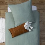 Coussin rectangulaire gaze de coton - lili marron