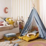 Coussin de sol enfant - berlingot jaune