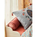 Coussin traversin en velours dhoussable rose