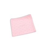 Couverture ajour�e en laine rose perle