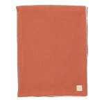 Couverture b�b� en gaze de coton et polaire rouge