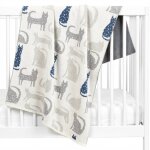 Couverture en coton bio gots gris, chatons