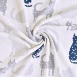 Couverture en coton bio gots gris, chatons Couverture en coton bio gots gris, chatons