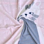 Couverture en coton bio gots rose, chat Couverture en coton bio gots rose, chat