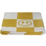 Couverture pour enfant smiley moutarde