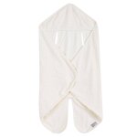 Couverture enveloppante en coton bio motif pois en relief seashells ecru