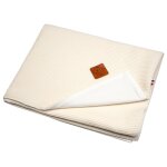 Couverture t en coton nid d'abeille beige
