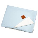 Couverture t en coton nid d'abeille bleu