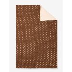 Couverture en gaze de coton et sherpa chocolat