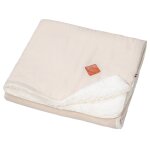 Couverture en gaze de coton et sherpa jeanne beige Couverture en gaze de coton et sherpa jeanne beige