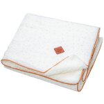 Couverture en gaze de coton et sherpa jeanne blanc � pois or