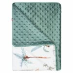 Couverture l�g�re en minky safari safari, vert, gris, blanc