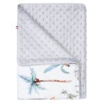 Couverture l�g�re en minky safari safari, vert, gris, blanc