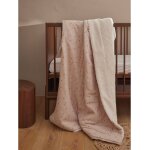 Couverture en mousseline de coton et sherpa rose