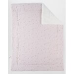 Couverture en mousseline et sherpa beige