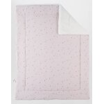 Couverture en mousseline et sherpa rose