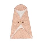 Couverture nomade � capuche en coton - esmee blanc / rose