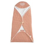 Couverture nomade � capuche en coton - esmee rose