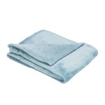 Couverture polaire � poils longs bleu gris