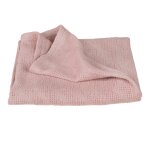 Couverture respirante en coton bio � aspect tricot� lil planet rose pastel