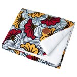 Couverture rversible wax fleurs de mariage rouge