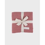 Couverture en tricot bio 75x100cm rouge