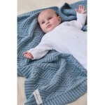 Couverture en tricot bio bleu