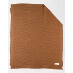 Couverture en tricot bio marron