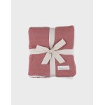 Couverture en tricot bio et sherpa rouge