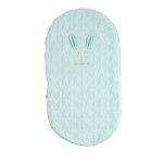 Couvre lit ovale pour berceau en coton - galopin bleu ciel