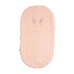 Couvre lit ovale pour berceau en coton - galopin rose