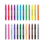 Crayons de couleur en gel 24 couleurs aquarellables avec pinceau multicolor