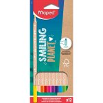 Crayons de couleur smiling planet en bois multicolore