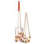 Croquet famille 2 adultes et 3 enfants bleu