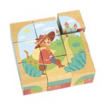Cubes en bois - les contes beige