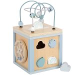 Cube de motricit� en bois bleu