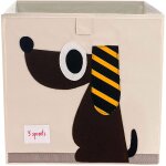 Cube de rangement chien marron
