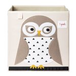 Cube de rangement chouette gris